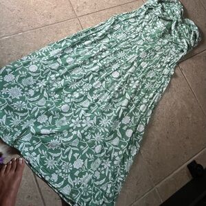 Trixxi Green and White Floral Maxi Dress